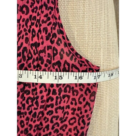 NWT THE KOOPLES Short Pleated Pink & Black Leopard Print Dress Deep V-Neck Sz 6 - Picture 12 of 15